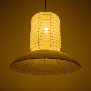 GLOBOSTAR® ROMINA 62003 Μοντέρνο Κρεμαστό Φωτιστικό Οροφής με Ντουί 1 x E27 AC 220-240V IP20 - Λευκό - Μ60 x Π60 x Υ51cm