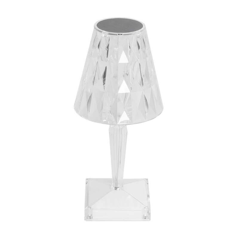 GLOBOSTAR® CRYSTAL 62042 Μοντέρνο Επιτραπέζιο Φωτιστικό Πορτατίφ LED 1W 100lm 360° DC 5V USB-C με Επαναφορτιζόμενη Μπαταρία Li-ion 3.7V 1600mAh IP44 Πολύχρωμο RGBW με Χειριστήριο Dimmable - Sanan SMD Chip - Διάφανο Πλαστικό - Μ11.5 x Π11.5 x Υ25.5cm - 3 Χ
