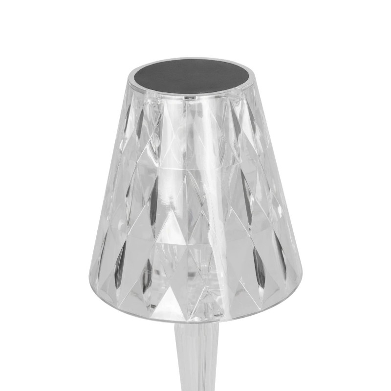 GLOBOSTAR® CRYSTAL 62042 Μοντέρνο Επιτραπέζιο Φωτιστικό Πορτατίφ LED 1W 100lm 360° DC 5V USB-C με Επαναφορτιζόμενη Μπαταρία Li-ion 3.7V 1600mAh IP44 Πολύχρωμο RGBW με Χειριστήριο Dimmable - Sanan SMD Chip - Διάφανο Πλαστικό - Μ11.5 x Π11.5 x Υ25.5cm - 3 Χ