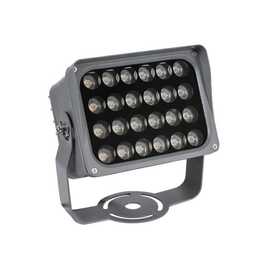 GLOBOSTAR® FLOOD-XENA 90128 Προβολέας Σποτ Wall Washer LED 24W 2640lm 10° AC 220-240V Αδιάβροχο IP65 Θερμό Λευκό 2700K - Γκρι Ανθρακί - Μ18 x Π13.5 x Υ18cm - 3 Χρόνια Εγγύηση