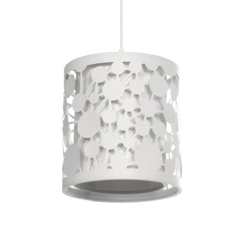 GloboStar® PETAL 203-0065 Μοντέρνο Κρεμαστό Φωτιστικό Καπέλο Μονόφωτο 1 x E27 IP20 Λευκό Πλαστικό - Μ23.5 x Π23.5 x Υ76cm