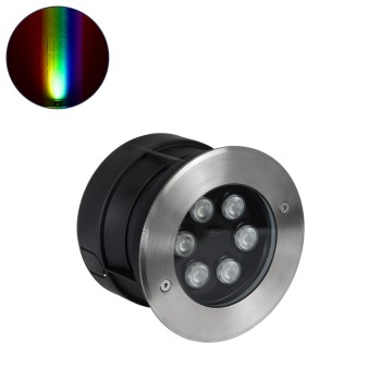 GLOBOSTAR® UNDERWATERYUNI 90419 Υποβρύχιο Χωνευτό Σποτ για Σιντριβάνια/Πισίνες LED 6W 600lm 30° DC 24V Αδιάβροχο IP68 Πολύχρωμο RGBW Dimmable DMX512 - Bridgelux SMD Chip - Ανοξείδωτο Ατσάλι SS304 - Μ15 x Π15 x Υ10cm / Q14cm - 3 Χρόνια Εγγύηση