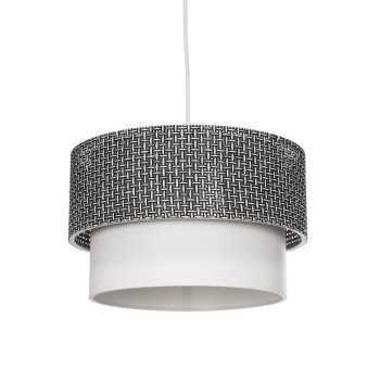 GLOBOSTAR® SISSIE 203-0139 Μοντέρνο Κρεμαστό Φωτιστικό Οροφής με Ντουί 1 x E27 AC 220-240V IP20 - Μαύρο & Λευκό - Μ30 x Π30 x Υ23cm