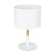 GloboStar® BRONX 01520 Μοντέρνο Επιτραπέζιο Φωτιστικό Πορτατίφ Μονόφωτο 1 x E27 IP20 Λευκό Μέταλλο, Μπεζ Ξύλο με Λευκό Ύφασμα - Μ25 x Π25 x Υ40cm GloboStar® BRONX 01520 Μοντέρνο Επιτραπέζιο Φωτιστικό Πορτατίφ Μονόφωτο 1 x E27 Λευκό Μεταλλικό με Καπέλο Φ25xY40cm