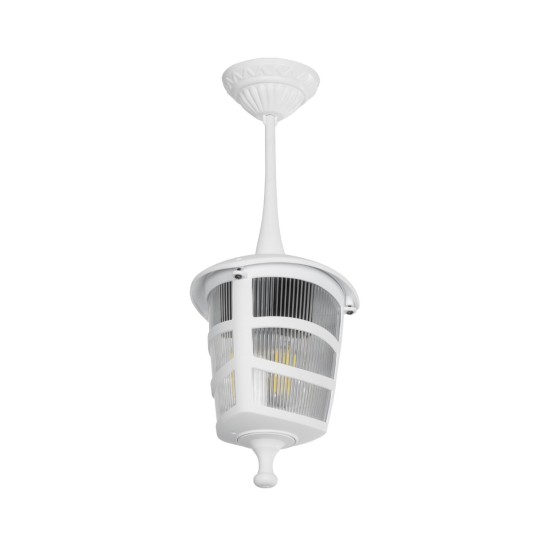 GloboStar® ZARDIN 203-0237 Vintage Κρεμαστό Φωτιστικό Φαναράκι Μονόφωτο 1 x E27 IP44 Λευκό Πλαστικό Σώμα - Μ17 x Π17 x Υ42cm GloboStar® ZARDIN 203-0237 Vintage Κρεμαστό Φωτιστικό Φαναράκι Μονόφωτο 1 x E27 IP44 Λευκό Πλαστικό Σώμα - Μ17 x Π17 x Υ42cm