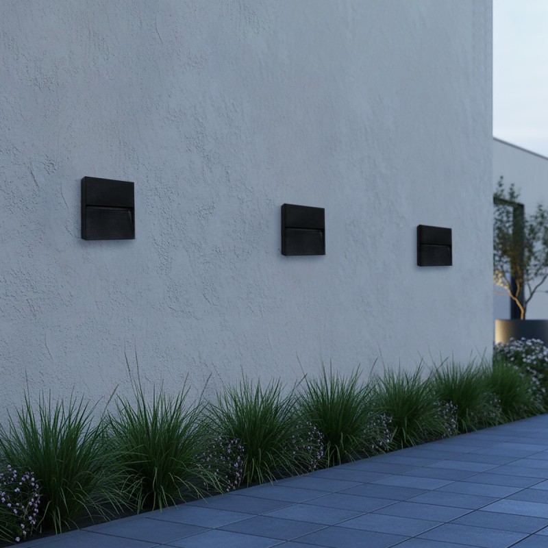 kelvo® STEPART KLV-101-0104 Φωτιστικό Σκαλοπατιού / Διαδρόμου LED 4W 500lm 45° AC 220-240V Αδιάβροχο IP65 Θερμό Λευκό 2700K - Lumileds SMD Chip & TÜV SÜD Driver - Μαύρο Ματ - Μ15 x Π3.5 x Υ15cm - 5 Χρόνια Εγγύηση