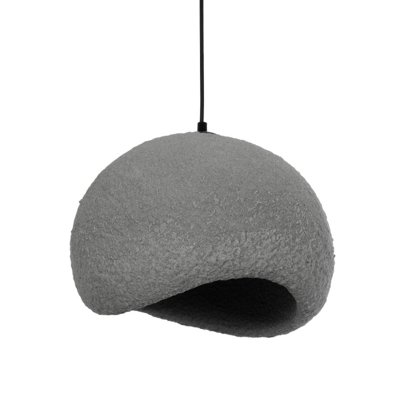 GloboStar® STONE 204-0122 Μοντέρνο Κρεμαστό Φωτιστικό Καμπάνα Μονόφωτο 1 x E27 IP20 Γκρι Σκoύρο Πολυστερίνη με Ρητίνη - Μ31.5 x Π35 x Υ26cm