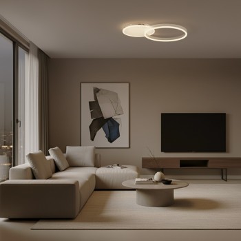 kelvo® VENOM KLV-101-0182 Φωτιστικό Οροφής LED 45W 4500lm 360° AC 220-240V IP20 Ρυθμιζόμενο Λευκό CCT με Χειριστήριο από 2700K έως 6000K Dimmable - Lumileds SMD Chip - Λευκό Ματ - Μ60 x Π40 x Υ7.5cm - 3 Χρόνια Εγγύηση