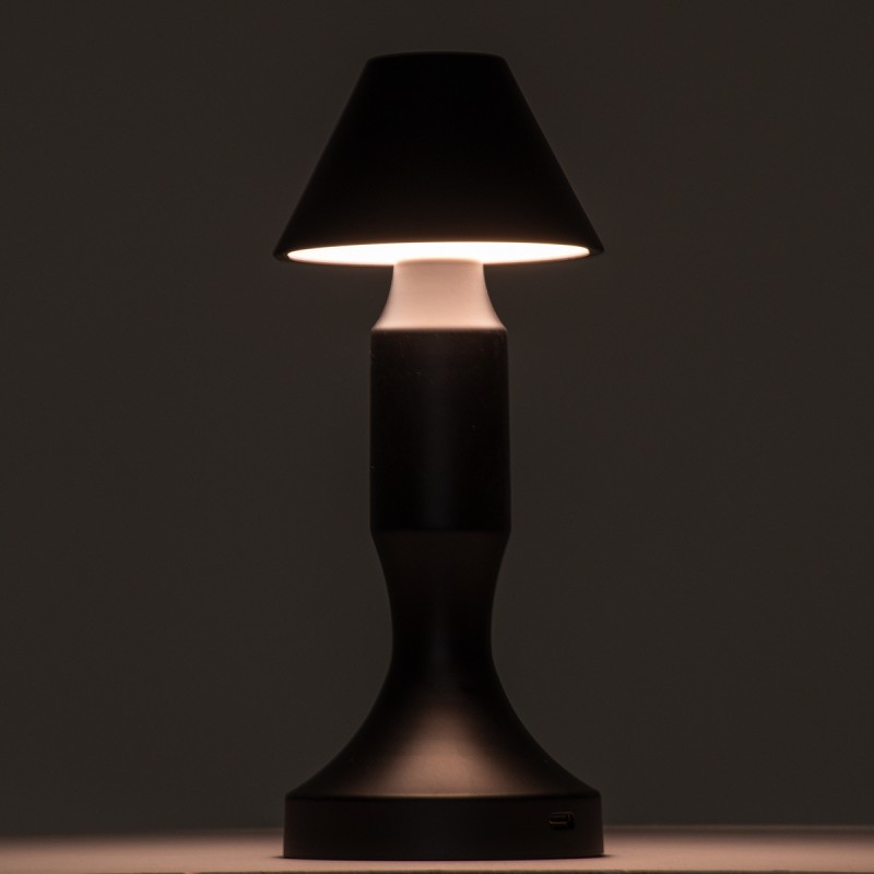 GloboStar® LUNNA 76478 Μοντέρνο Επιτραπέζιο Φωτιστικό Πορτατίφ LED 1.5W 105lm 120° DC 5V Επαναφορτιζόμενο με Μπαταρία Li-ion 1800mAh - Διακόπτη Αφής με 3 Εναλλαγές Φωτισμού CCT Θερμό - Φυσικό - Ψυχρό 1500K - 4500K - 6000K Dimmable - D9 x 23cm - Ασημί