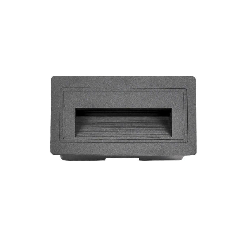 kelvo® STEPART KLV-101-0081 Χωνευτό Φωτιστικό Σκαλοπατιού / Διαδρόμου LED 3W 375lm 45° AC 220-240V Αδιάβροχο IP65 Θερμό Λευκό 2700K - Lumileds SMD Chip & TÜV SÜD Driver - Γκρι Ανθρακί Ματ - Μ10.5 x Π4.5 x Υ6cm / Q9.1 x 4.5cm - 5 Χρόνια Εγγύηση