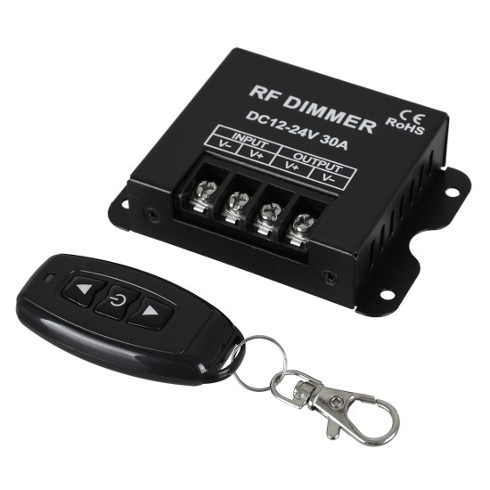 GloboStar® 73310 Ασύρματο LED Dimmer με Χειριστήριο RF 2.4Ghz DC 12-24V 30A Max 720W GloboStar® 73310 Ασύρματο LED Dimmer με Χειριστήριο RF 2.4Ghz DC 12-24V 30A Max 720W