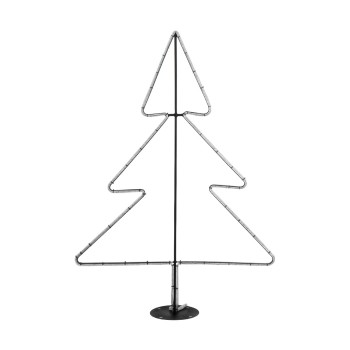 GLOBOSTAR® XMAS-TREE-SMALL Χριστουγεννιάτικο Διακοσμητικό Φωτιστικό LED 19,5W 780lm 360° AC 220-240V Αδιάβροχο IP65 Θερμό Λευκό 2700K - Μαύρο & Διάφανο - M102 x Π25 x Υ142cm - 2 Χρόνια Εγγύηση
