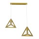 GloboStar® TRIANGLE 00615 Μοντέρνο Κρεμαστό Φωτιστικό Ράγα Δίφωτο 2 x E27 IP20 Χρυσό Μέταλλο - Μ60 x Π22 x Y130cm GloboStar® TRIANGLE 00615 Μοντέρνο Κρεμαστό Φωτιστικό Ράγα Δίφωτο 2 x E27 IP20 Χρυσό Μέταλλο - Μ60 x Π22 x Y130cm