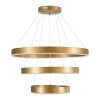 GloboStar® VENOM TRIO 61190-DECO Κρεμαστό Φωτιστικό Δαχτυλίδι-Κύκλος LED CCT 120W 14158lm 120° AC 220-240V - Εναλλαγή Φωτισμού μέσω Τηλεχειριστηρίου All In One Ψυχρό 6000K+Φυσικό 4500K+Θερμό 2700K Dimmable Φ40+60+80cm - Χρυσό Βούρτσας - 3 Years Warranty