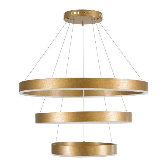 GloboStar® VENOM TRIO 61190-DECO Κρεμαστό Φωτιστικό Δαχτυλίδι-Κύκλος LED CCT 120W 14158lm 120° AC 220-240V - Εναλλαγή Φωτισμού μέσω Τηλεχειριστηρίου All In One Ψυχρό 6000K+Φυσικό 4500K+Θερμό 2700K Dimmable Φ40+60+80cm - Χρυσό Βούρτσας - 3 Years Warranty GloboStar® VENOM TRIO 61190-DECO Κρεμαστό Φωτιστικό Δαχτυλίδι-Κύκλος LED CCT 120W 14158lm 120° AC 220-240V - Εναλλαγή Φωτισμού μέσω Τηλεχειριστηρίου All In One Ψυχρό 6000K+Φυσικό 4500K+Θερμό 2700K Dimmable Φ40+60+80cm - Χρυσό Βούρτσας - 3 Years Warranty