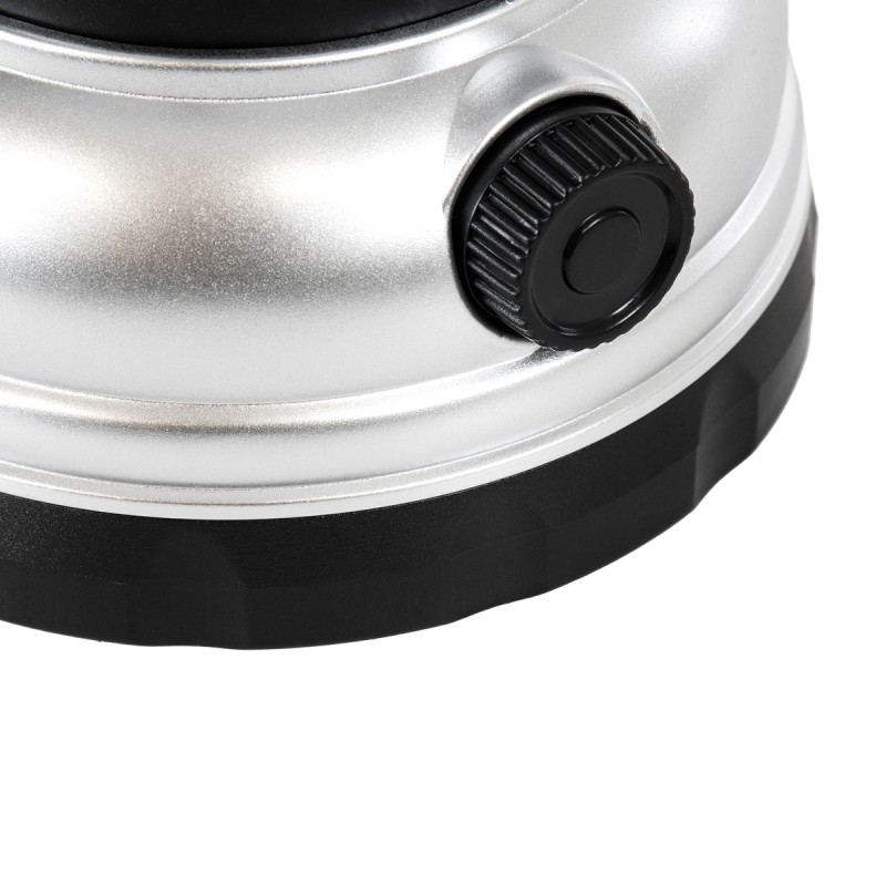 GloboStar® 69931 Αυτόνομο Ηλιακό Επαναφορτιζόμενο Φανάρι Camping LED 5W με Εναλλαγή Χρωμάτων Flame Effect & Επαναφορτιζόμενη Μπαταρία 18650 1200mAh Li-ion - Power Bank - Αδιάβροχο IP54 - Dimmable - Μαύρο Ασημί - Flame Effect 1800K - Ψυχρό Λευκό 6000K