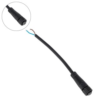 GLOBOSTAR® CONNECTOR 999-0265 2 Pin Σύνδεσμος Τροφοδοσίας για Wall Washers & Προβολείς με Είσοδο 2 x 0.25mm2 & Έξοδο 1 x Αρσενικό Βύσμα Αδιάβροχο IP65 - Μαύρο - Μ20 x Π1.5 x Υ1.5cm