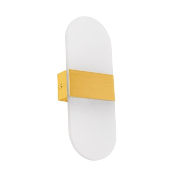 GLOBOSTAR® RARE 61338 Μοντέρνο Φωτιστικό Τοίχου - Απλίκα LED 5W 600lm 180° AC 220-240V IP20 Ρυθμιζόμενο Λευκό CCT με On/Off 2700K/4500K/6000K - Lumileds SMD Chip - Χρυσό Βούρτσας - Μ10 x Π4 x Υ27cm - 3 Χρόνια Εγγύηση