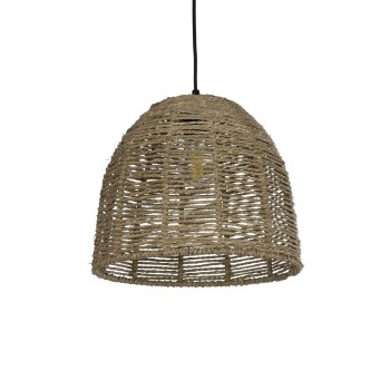 GLOBOSTAR® MEKA 204-0162 Boho Κρεμαστό Φωτιστικό Οροφής με Ντουί 1 x E27 AC 220-240V IP20 - Καφε - Μ30 x Π30 x Υ28cm