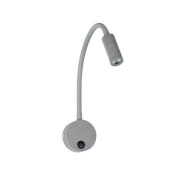 GLOBOSTAR® GOOSE 61689 Μοντέρνο Φωτιστικό Τοίχου - Απλίκα Ξενοδοχείου Reading Light LED 3W 300lm 36° AC 220-240V IP20 Θερμό Λευκό 2700K - CREE XPE Chip & TÜV SÜD Driver - Γκρι Ανθρακί Ματ - Μ6.5 x Π15 x Υ24.5cm - 3 Χρόνια Εγγύηση