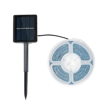 GLOBOSTAR® SOLARSTRIP 70420 Σετ Ταινίας με Αισθητήρα Ημέρας-Νύχτας LED 3W 120lm 120° DC 5V με Φωτοβολταϊκό Panel 5V 0.3W Αδιάβροχο IP65 90 x SMD2835 Chip Θερμό Λευκό 2700K Dimmable - Sanan SMD Chip - Μ300 x Π0.8 x Υ0.3cm - Ρολό 3 Μέτρων - 2 Χρόνια Εγγύηση