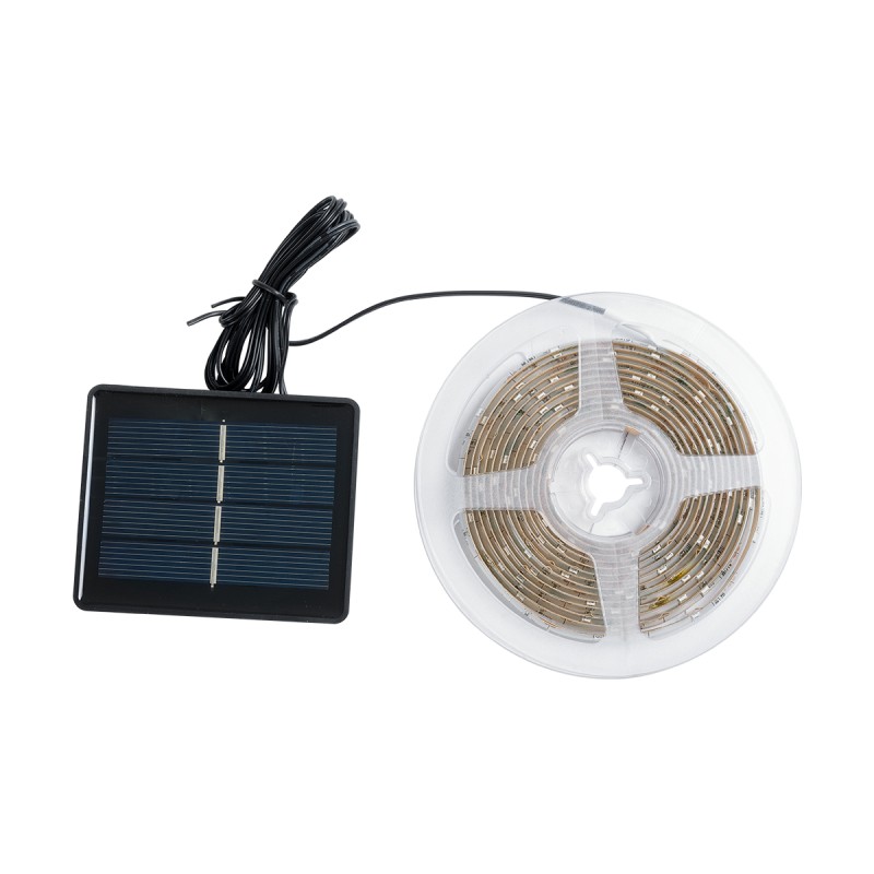 GloboStar® SOLAR LEDSTRIP 70421 Αυτόνομο Ηλιακό Σετ Ταινία LED 3m 3W/3m 90LED 2835 SMD 30lm/m 120° με Ενσωματωμένα Προγράμματα Λειτουργίας - Αδιάβροχο IP65 - RGB - Μ300 x Π0.8 x Υ0.3cm - 2 Χρόνια Εγγύηση