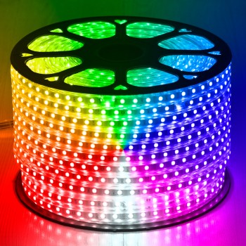 GLOBOSTAR® EPISLIM 70507 Ταινία LED 12W/m 780lm/m 120° DC 220-240V Αδιάβροχη IP65 60 x SMD5050 Chip/m Πολύχρωμο RGB Dimmable - Epistar SMD Chip - M100 x Π1.5 x Υ0.6cm - 3 Χρόνια Εγγύηση