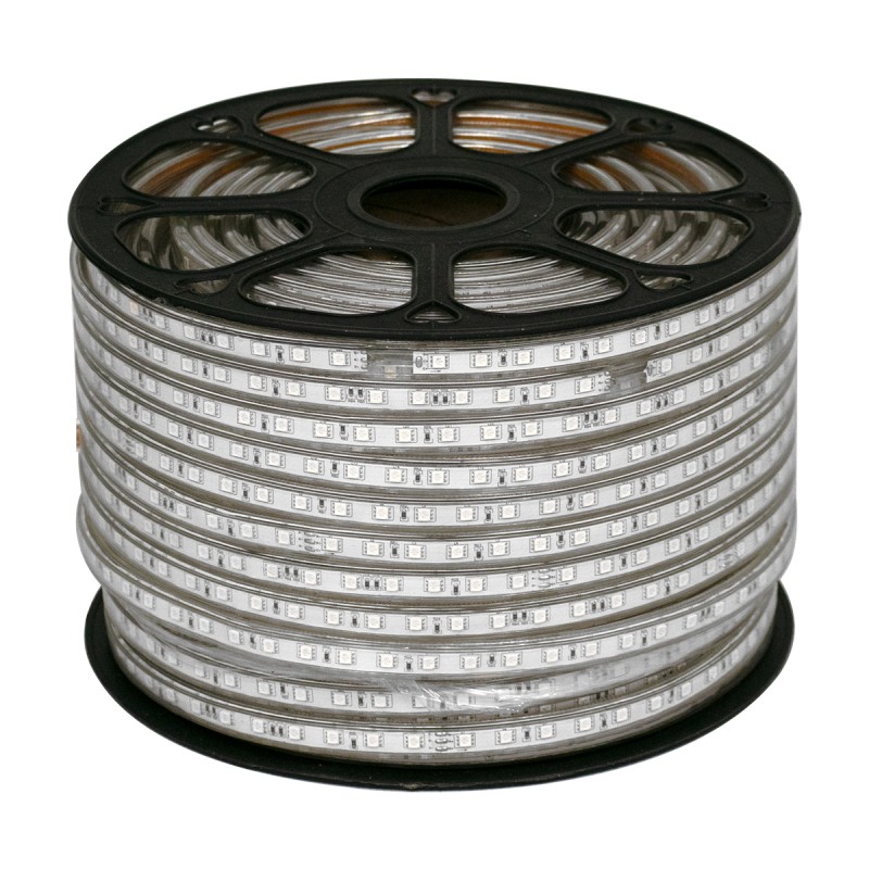 GloboStar® 70507 Slim Ταινία Μονής Σειράς Epistar LED SMD 5050 1m 12W/m 60LED/m 1572lm/m 120° DC 230V Αδιάβροχη IP68 RGB Dimmable