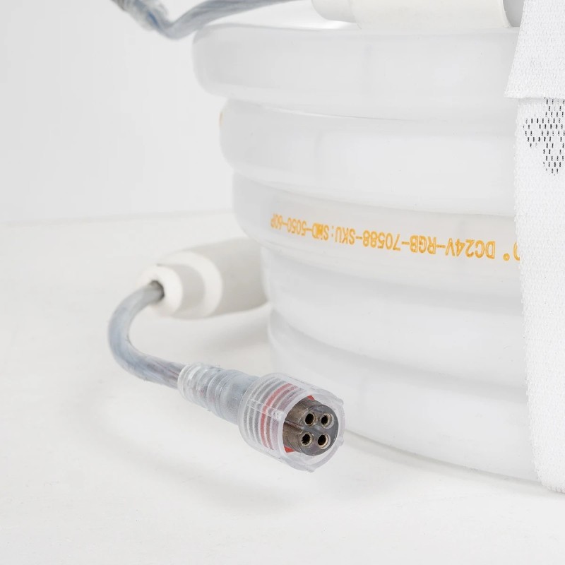 GloboStar® 70588 TUBE 360° Degree Neon Flex Epistar LED SMD 5050 1m 18W/m 60LED/m 1818lm/m 360° DC 24V Αδιάβροχη IP68 RGB Dimmable