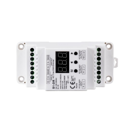 GloboStar® 70670 S1-DR SKYDANCE AC Triac DMX Dimmer Din Rail Ράγας 2 Καναλιών AC 100-240V 2 x 1.5A 360W - Max 3A 720W - IP20 DMX512 Μ11.5 x Π5 x Υ6.5cm - 5 Years Warranty GloboStar® 70670 S1-DR SKYDANCE AC Triac DMX Dimmer Din Rail Ράγας 2 Καναλιών AC 100-240V 2 x 1.5A 360W - Max 3A 720W - IP20 DMX512 Μ11.5 x Π5 x Υ6.5cm - 5 Years Warranty