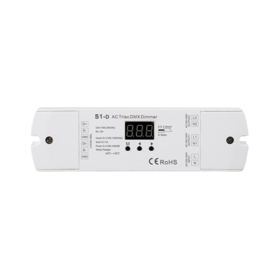 GLOBOSTAR® SKYDANCE-S1-D 70671 AC Trailing Edge DMX Dimmer με 2 x 1A 240W Κανάλια AC 220-240V 2A 480W Max IP20 - DMX512 & RDM - Μ16.7 x Π5 x Υ2.4cm - 5 Χρόνια Εγγύηση GLOBOSTAR® SKYDANCE-S1-D 70671 AC Trailing Edge DMX Dimmer με 2 x 1A 240W Κανάλια AC 220-240V 2A 480W Max IP20 - DMX512 & RDM - Μ16.7 x Π5 x Υ2.4cm - 5 Χρόνια Εγγύηση
