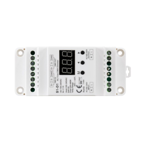 GloboStar® 70672 S1-D1 SKYDANCE AC Triac DMX Dimmer Din Rail Ράγας 1 Καναλιού AC 100-240V 1 x 2A 480W - Max 2A 480W - IP20 DMX512 Μ11.5 x Π5 x Υ6.5cm - 5 Years Warranty GloboStar® 70672 S1-D1 SKYDANCE AC Triac DMX Dimmer Din Rail Ράγας 1 Καναλιού AC 100-240V 1 x 2A 480W - Max 2A 480W - IP20 DMX512 Μ11.5 x Π5 x Υ6.5cm - 5 Years Warranty