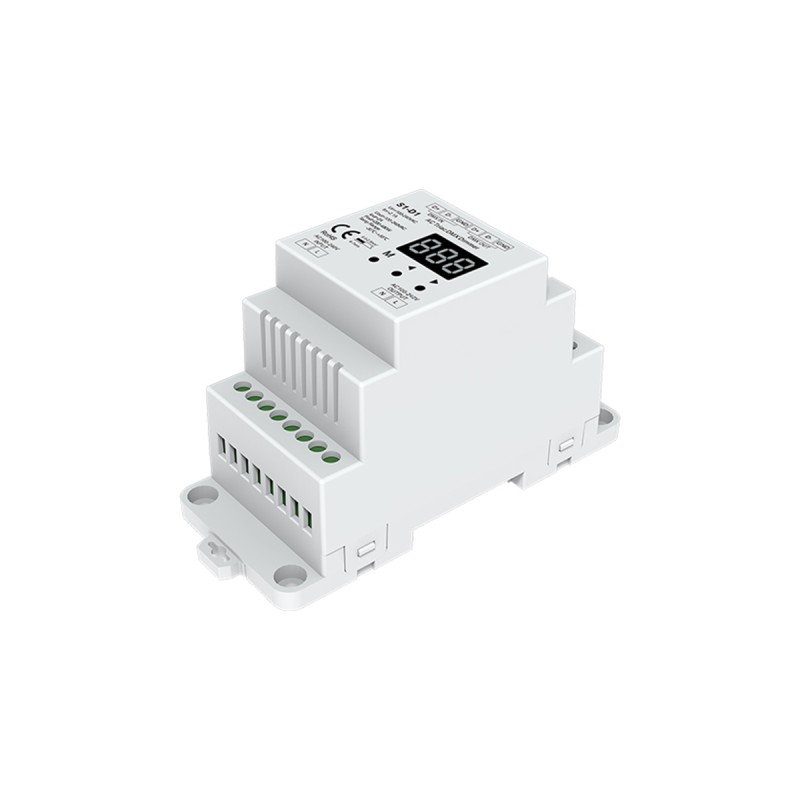GloboStar® 70672 S1-D1 SKYDANCE AC Triac DMX Dimmer Din Rail Ράγας 1 Καναλιού AC 100-240V 1 x 2A 480W - Max 2A 480W - IP20 DMX512 Μ11.5 x Π5 x Υ6.5cm - 5 Years Warranty