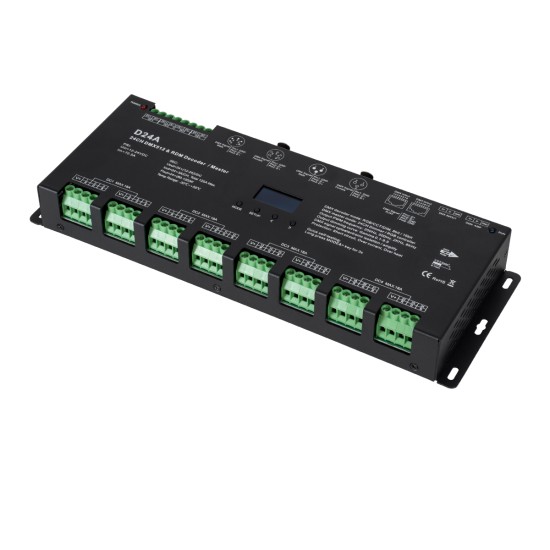 GloboStar® 70673 D24A SKYDANCE DC DMX & RDM Dimmer High Speed Controller / Decoder / Master 24 Καναλιών DC 12-24V 24 x 3A 72W - Max 72.5A 1740W - IP20 DMX512 Μ16.7 x Π5 x Υ2.4cm - 5 Years Warranty GloboStar® 70673 D24A SKYDANCE DC DMX & RDM Dimmer High Speed Controller / Decoder / Master 24 Καναλιών DC 12-24V 24 x 3A 72W - Max 72.5A 1740W - IP20 DMX512 Μ16.7 x Π5 x Υ2.4cm - 5 Years Warranty
