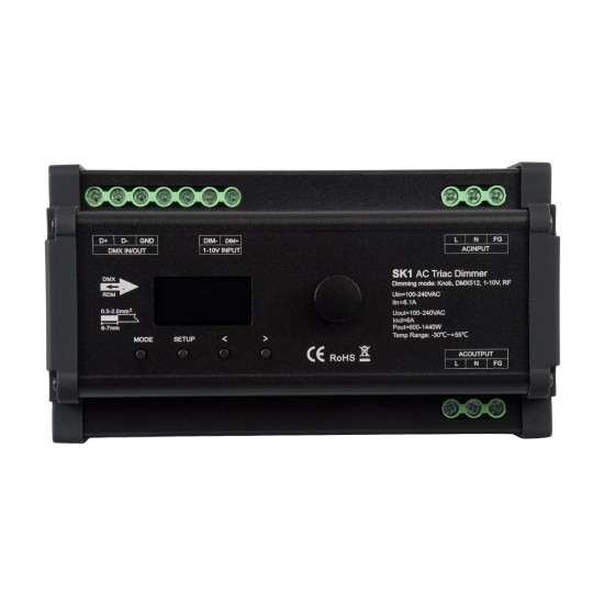 GloboStar® 70674 SK1 SKYDANCE AC Triac DMX Dimmer Din Rail Ράγας 1 Καναλιού AC 100-240V 1 x 6A 1440W - Max 6A 1440W - IP20 DMX512 Μ16.8 x Π9.3 x Υ8cm - 5 Years Warranty GloboStar® 70674 SK1 SKYDANCE AC Triac DMX Dimmer Din Rail Ράγας 1 Καναλιού AC 100-240V 1 x 6A 1440W - Max 6A 1440W - IP20 DMX512 Μ16.8 x Π9.3 x Υ8cm - 5 Years Warranty