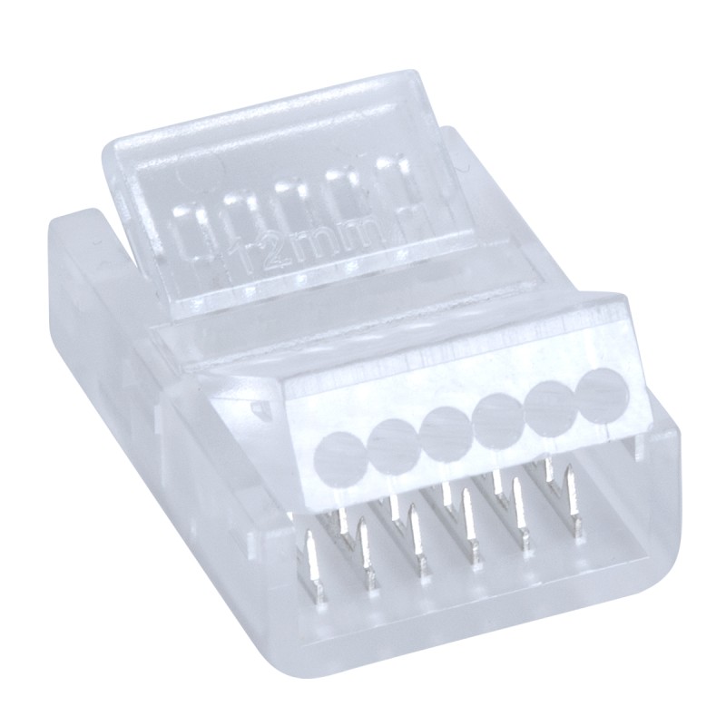 GLOBOSTAR® STRIPART 70690 Ενωτικός Ταχυσύνδεσμος για Πολύχρωμη RGBW+WW Ταινία LED 6Pin 12mm σε Καλώδιο Τροφοδοσίας 6Pin IP20 - Μ2.1 x Π1.6 x Υ0.7cm