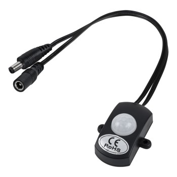 GLOBOSTAR® SENSORE 70693 Ανιχνευτής PIR / Αισθητήρας Κίνησης 180° DC 12-24V 6A 144W Max IP20 - Μ30 x Π4 x Υ2.3cm - 2 Χρόνια Εγγύηση