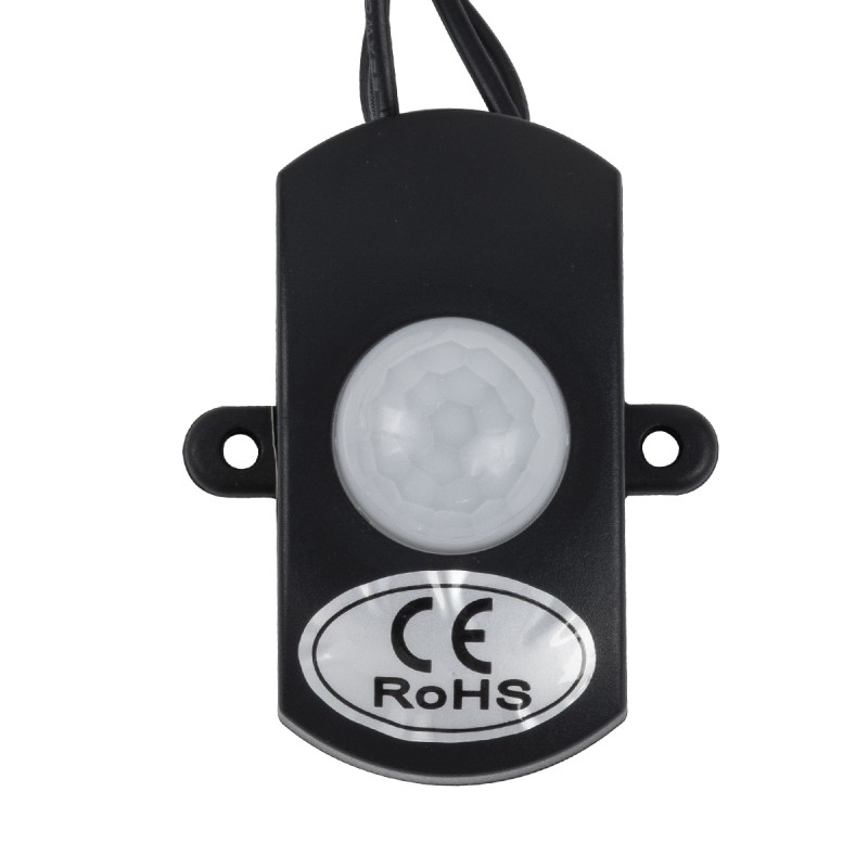 GloboStar® 70693 Mini Αισθητήρας Modular με Καλώδιο In-Out 5.5*2.1 & PIR Ανιχνευτή-Αισθητήρα Κίνησης 360° 3m Motion Sensor 30 sec Delay DC 12-24V Max 144W Μ30 x Π4 x Υ2.3cm