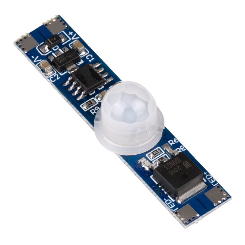 GloboStar® SENSOR-PROFILE 70697 Mini PIR Ανιχνευτής-Αισθητήρας Κίνησης Modular για Προφίλ Αλουμινίου - DC 5-24V 1 x 6A 144W - Max 6A 144W - IP20 - Γωνία Ανίχνευσης 180° & Απόσταση Ανίχνευσης 3 Μέτρα με 30 Sec Χρόνο Αναμονής -  Μ4.9 x Π1 x Υ1.2cm - 2 Χ