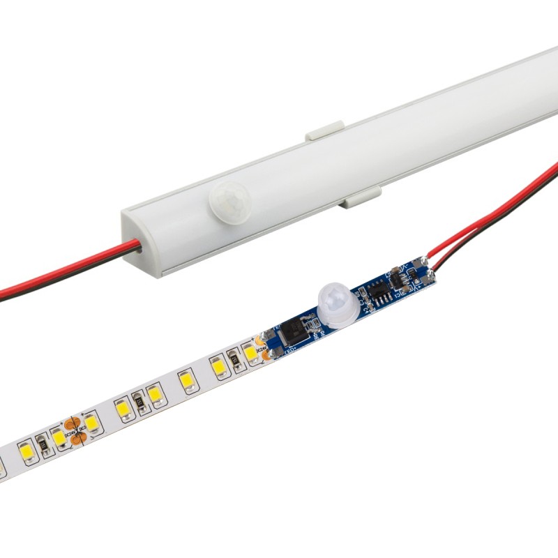 GloboStar® SENSOR-PROFILE 70697 Mini PIR Ανιχνευτής-Αισθητήρας Κίνησης Modular για Προφίλ Αλουμινίου - DC 5-24V 1 x 6A 144W - Max 6A 144W - IP20 - Γωνία Ανίχνευσης 180° & Απόσταση Ανίχνευσης 3 Μέτρα με 30 Sec Χρόνο Αναμονής -  Μ4.9 x Π1 x Υ1.2cm - 2 Χ