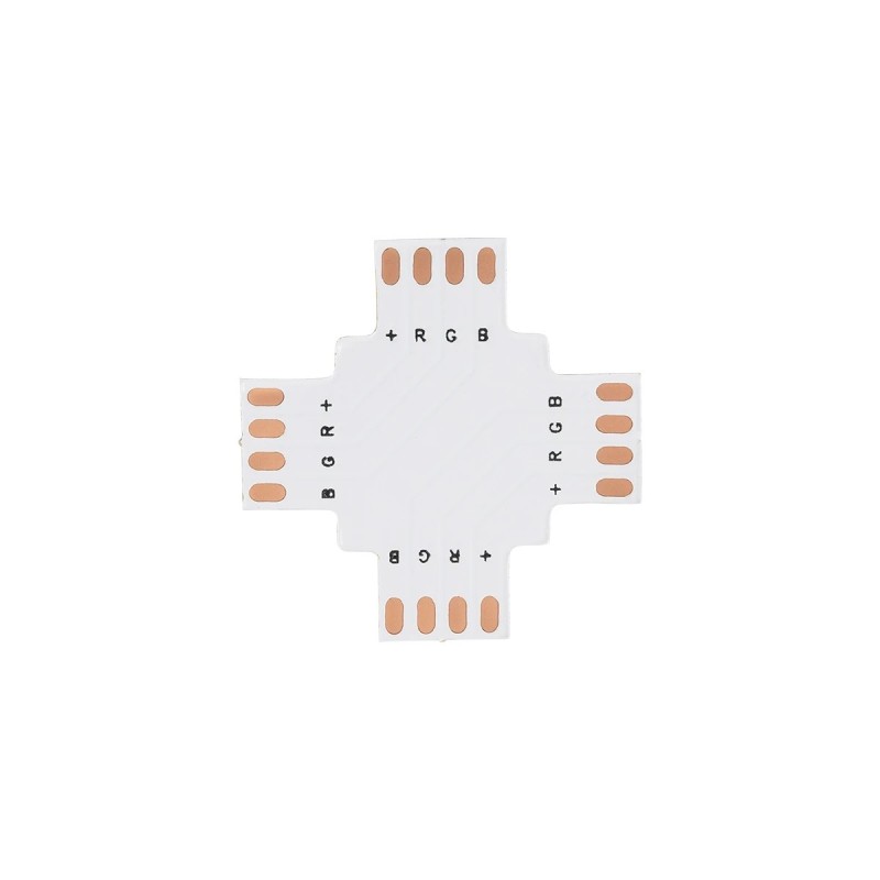 GloboStar® 70709 Connector + Σταυρός για RGB Ταινίες LED 7.2 & 14.4 Watt - Μ3 x Π3 x Υ0.1cm