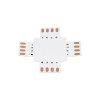 GloboStar® 70709 Connector + Σταυρός για RGB Ταινίες LED 7.2 & 14.4 Watt - Μ3 x Π3 x Υ0.1cm