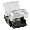 GLOBOSTAR® STRIPART 70720 Ενωτικός Ταχυσύνδεσμος για Μονόχρωμη Ταινία LED 2Pin 10mm σε Καλώδιο Τροφοδοσίας 2Pin Αδιάβροχο IP65 - Μ1.5 x Π2.4 x Υ0.8cm