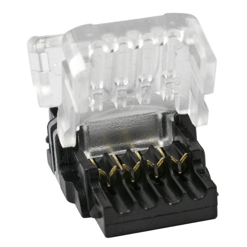 GLOBOSTAR® STRIPART 70724 Ενωτικός Ταχυσύνδεσμος για Πολύχρωμη RGB Ταινία LED 4Pin 10mm σε Καλώδιο Τροφοδοσίας 4Pin Αδιάβροχο IP65 - Μ1.5 x Π2.4 x Υ0.8cm