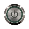 GLOBOSTAR® BUTTON 70782 Φωτιζόμενος Χωνευτός Διακόπτης On/Off LED DC 12V 1 x 3A 690W Max Αδιάβροχο IP65 Πράσινο - Μ1.8 x Π1.8 x Υ2cm