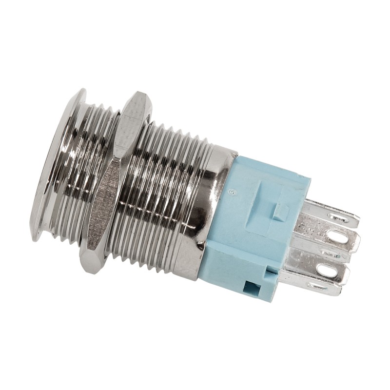 GLOBOSTAR® BUTTON 70782 Φωτιζόμενος Χωνευτός Διακόπτης On/Off LED DC 12V 1 x 3A 690W Max Αδιάβροχο IP65 Πράσινο - Μ1.8 x Π1.8 x Υ2cm