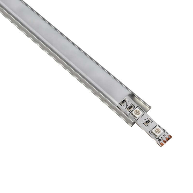 GLOBOSTAR® ALP-LINEAR CURBARIO 70802-1M Επιφανειακό Εύκαμπτο Προφίλ Αλουμινίου με Λευκό Γαλακτερό Πατητό Κάλυμμα για Ταινίες LED IP20 - Ασημί & Λευκό - Μ100 x Π1.8 x Υ0.5cm