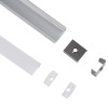 GloboStar® SURFACE-PROFILE 70805-3M Προφίλ Αλουμινίου - Βάση & Ψύκτρα Ταινίας LED με Λευκό Γαλακτερό Κάλυμμα - Επιφανειακή Χρήση - Πατητό Κάλυμμα - Ασημί - 3 Μέτρα - Πακέτο 5 Τεμαχίων - Μ300 x Π1.6 x Υ0.7cm