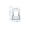 GloboStar® GLASSBOARD-PROFILE 70808-3M Προφίλ Αλουμινίου - Βάση & Ψύκτρα Ταινίας LED με Λευκό Γαλακτερό Κάλυμμα - Χρήση για Μοριακό Φωτισμό Γυαλιού Πάχους 8mm - Πατητό Κάλυμμα - Ασημί - 3 Μέτρα - Πακέτο 5 Τεμαχίων - Μ300 x Π1.1 x Υ1.7cm