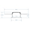 GloboStar® PLASTERBOARD-PROFILE 70820-3M Προφίλ Αλουμινίου - Βάση & Ψύκτρα Ταινίας LED με Μαύρο Φιμέ Κάλυμμα - Χωνευτή Χρήση σε Γυψοσανίδα - Trimless - Πατητό Κάλυμμα - Ασημί - 3 Μέτρα - Πακέτο 5 Τεμαχίων - Μ300 x Π6.7 x Υ1.4cm